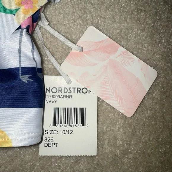 NWT Tommy Bahama Blue and White Ruffled Bikini Swimsuit Girls 10 12